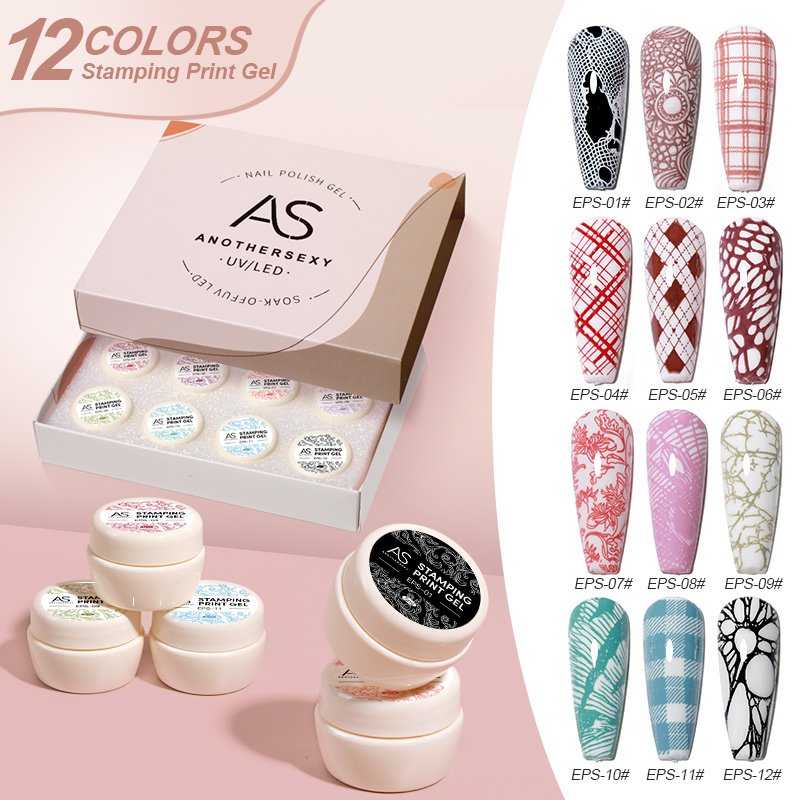 Nail Art Stamping Kit - Nail Stamping Gel Polish Set Black
