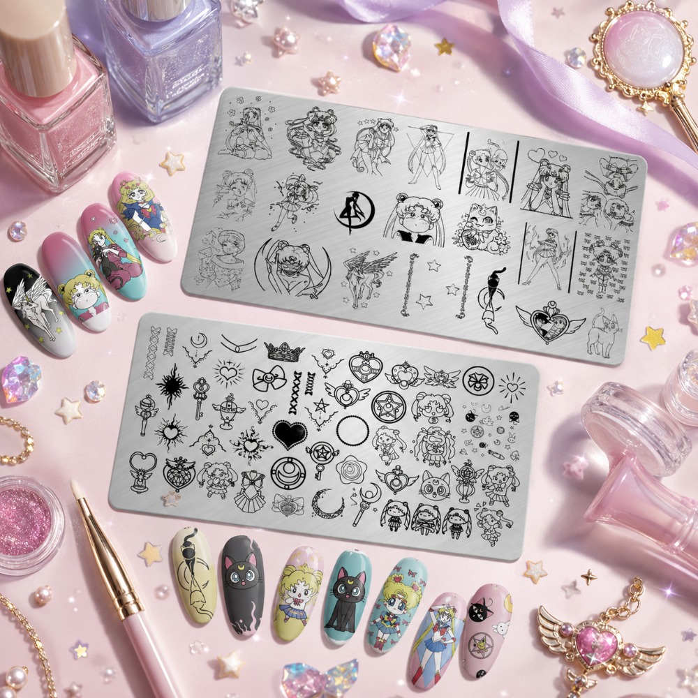 Nail Art Stamping Kit - Sailor Moon Anime Nail Stamping Plate,