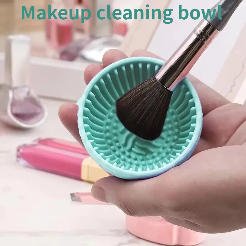 Beauty Makeup Brushes - Soft Silicone Makeup Brush Cleaner Bowl