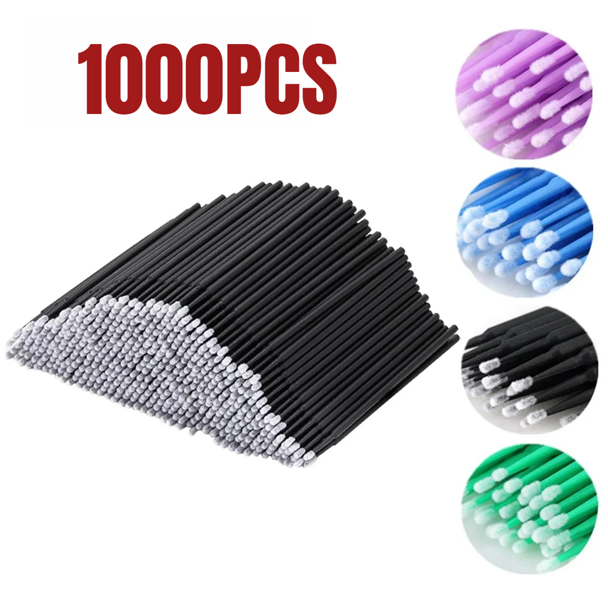Beauty For You Makeup - 1000/500PCS Eyelash Cleaning Brush Highly Colorful