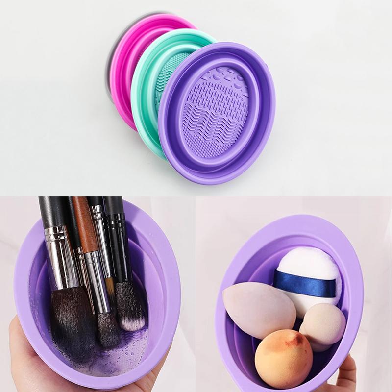 Beauty Makeup Brushes - Soft Silicone Makeup Brush Cleaner Folding