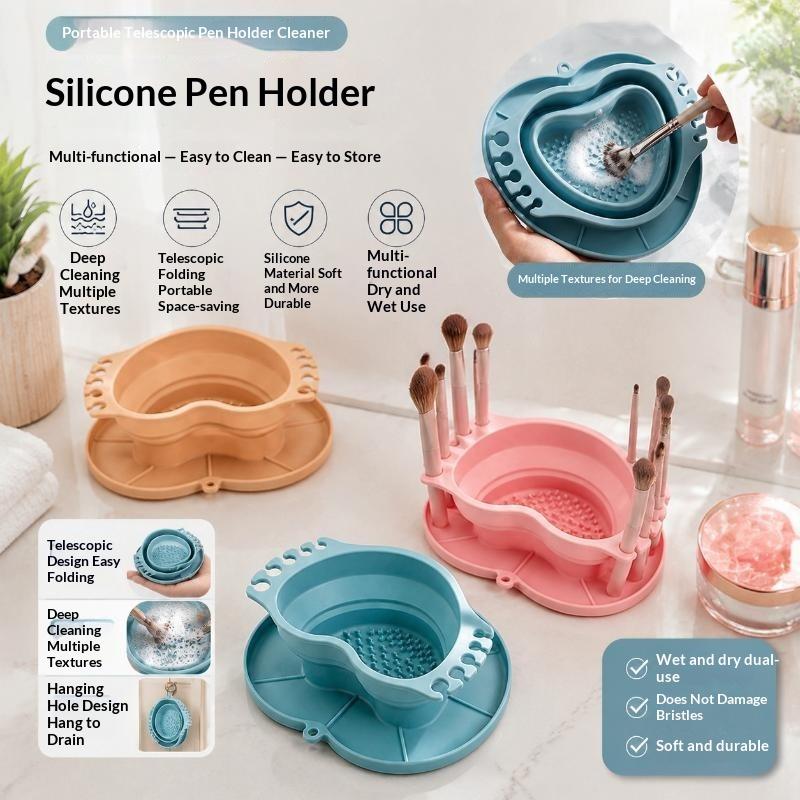 Beauty Makeup Brushes - Collapsible Silicone Washing Bucket Portable Multifunction