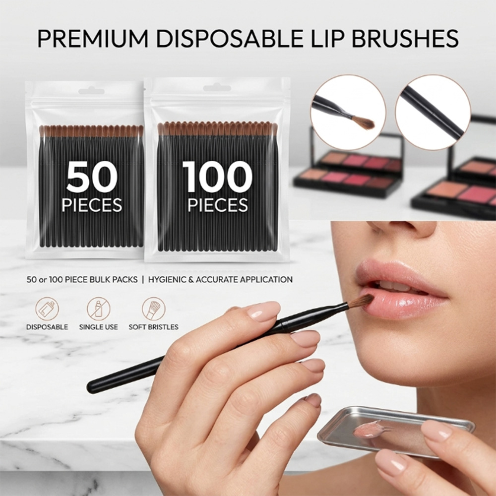 Beauty For You Makeup - 50/100pcs Disposable Lip Brush Set Lipstick