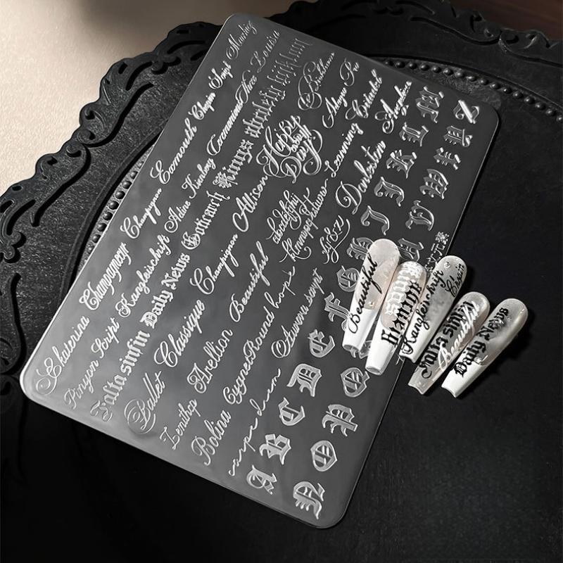 Nail Art Stamping Kit - 1Pcs Nail Art Stamping Plates Handwriting