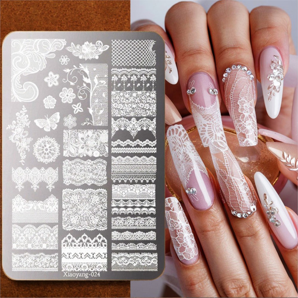 Nail Art Stamping Kit - 9*15cm 3D Lace Butterfly Nail Art