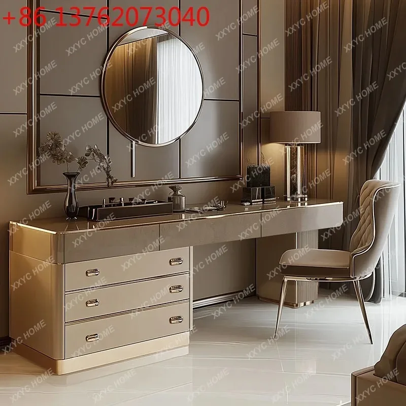 A Full Set Wooden Vanity Table - Beauty Makeup Vanity Set ulasan dan harga