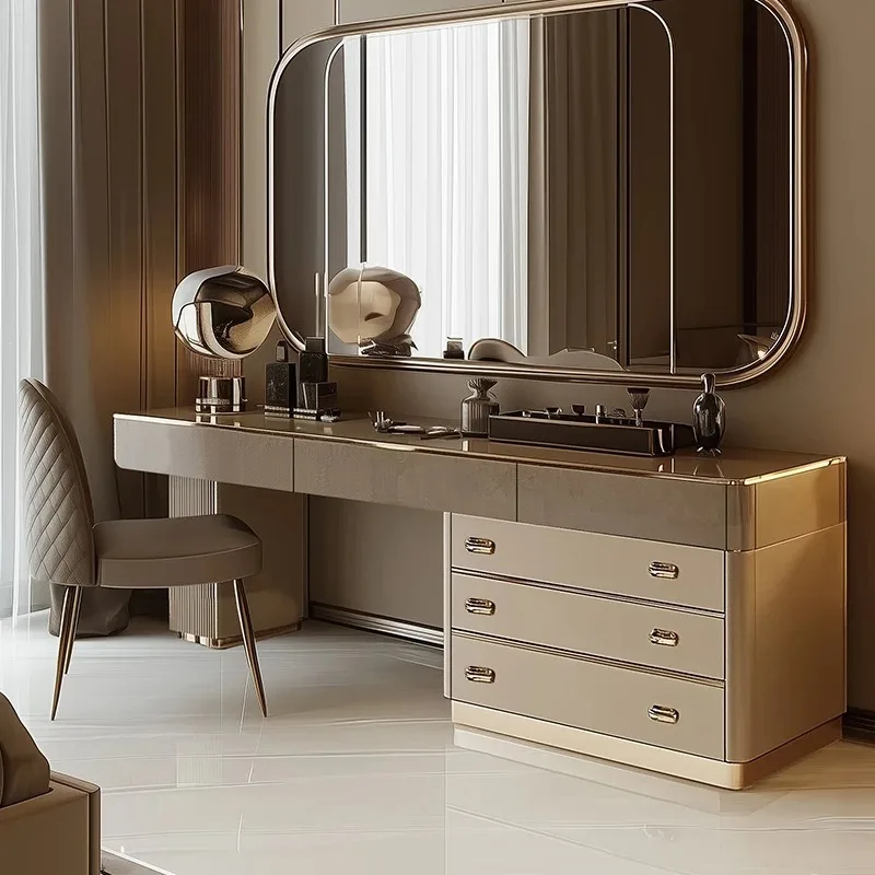 A Full Set Wooden Vanity Table - Beauty Makeup Vanity Set ulasan dan harga
