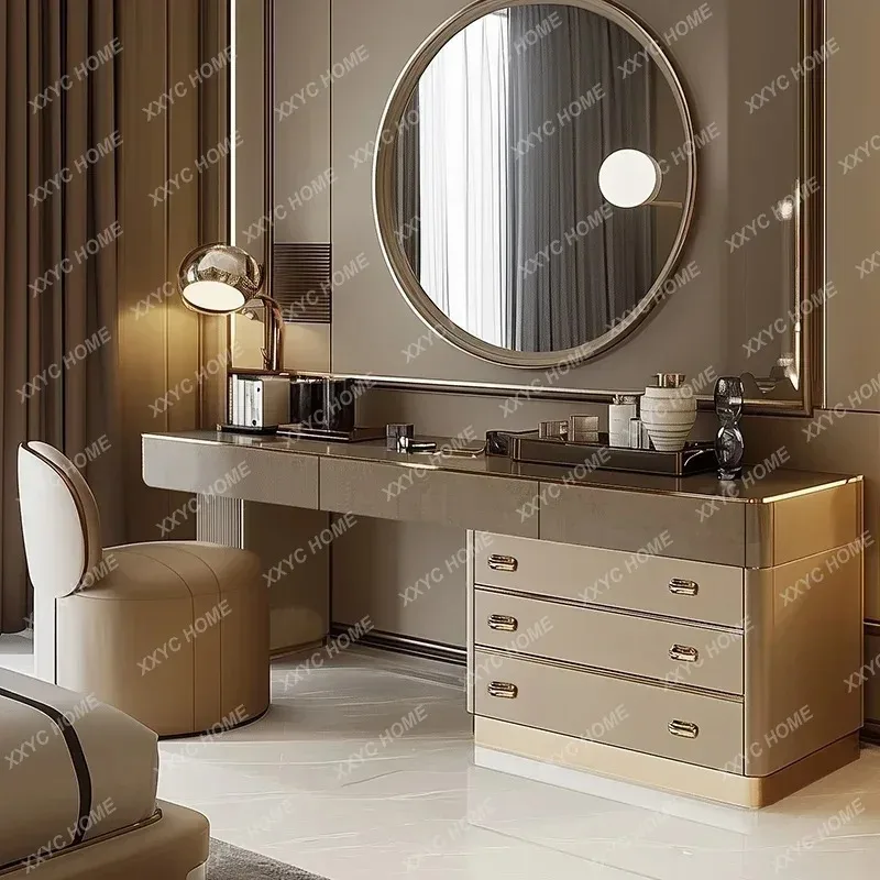 A Full Set Wooden Vanity Table - Beauty Makeup Vanity Set ulasan dan harga
