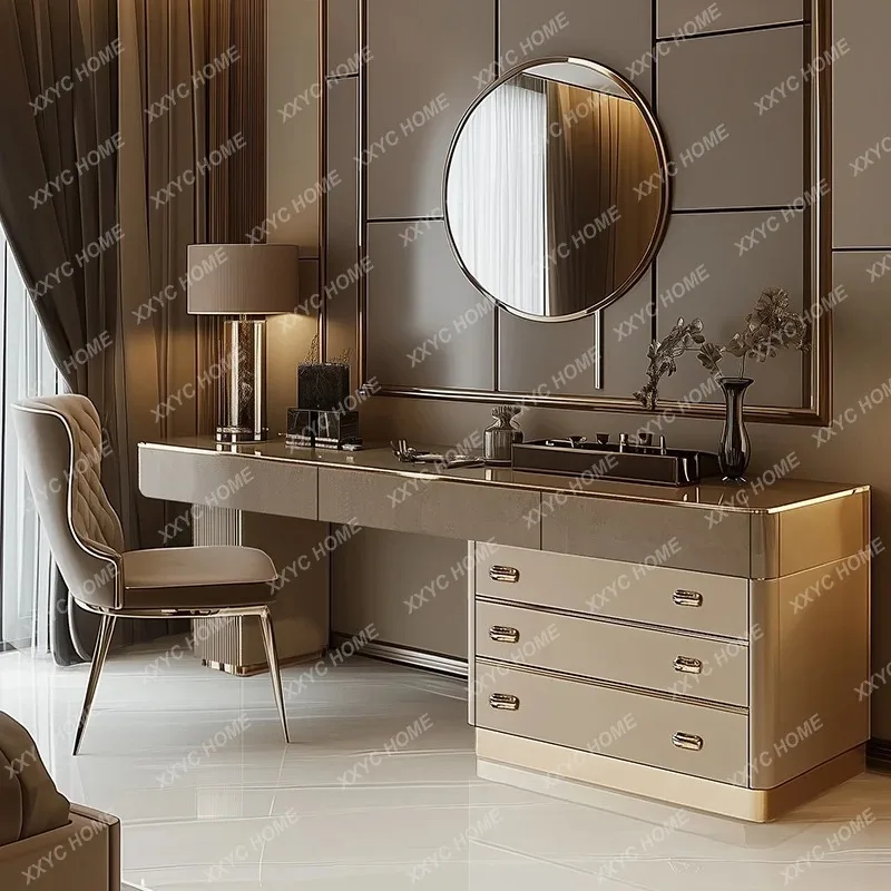 A Full Set Wooden Vanity Table - Beauty Makeup Vanity Set ulasan dan harga