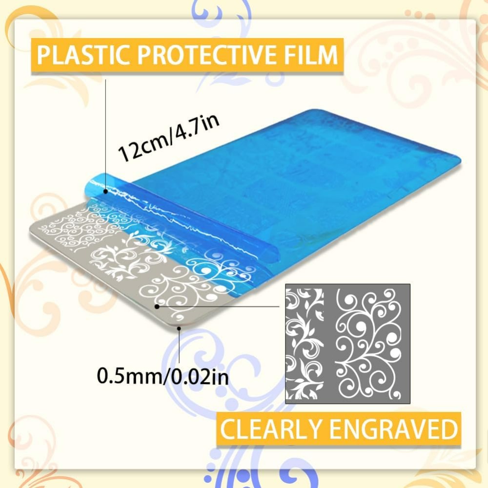 3pcs Swirl Pattern Nail Art Te - Nail Art Stamping Kit ulasan dan harga