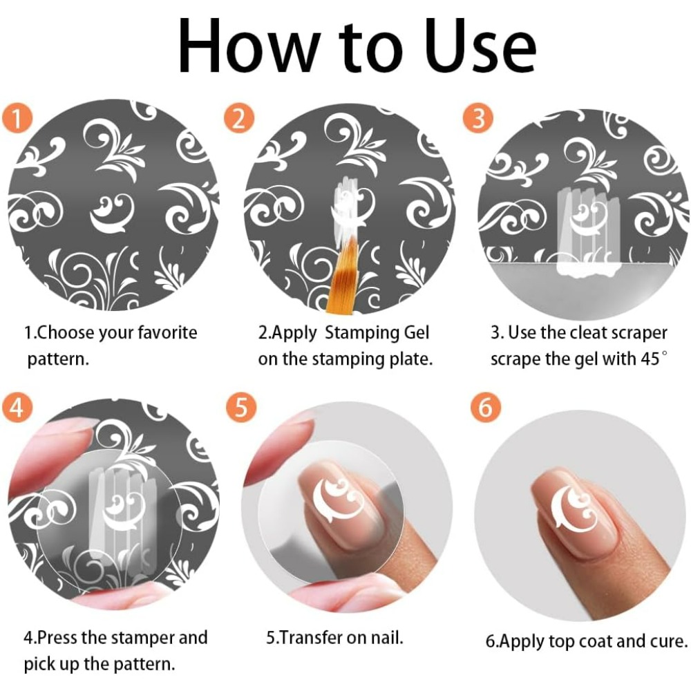 3pcs Swirl Pattern Nail Art Te - Nail Art Stamping Kit ulasan dan harga