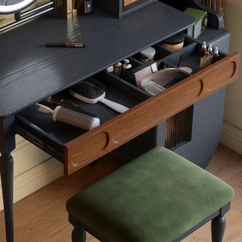 +Organizer Black Vanity Table  - Beauty Makeup Vanity Set ulasan dan harga