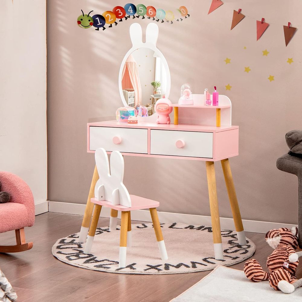 EY Kids Vanity, Rabbit Themed  - Beauty Makeup Vanity Set ulasan dan harga