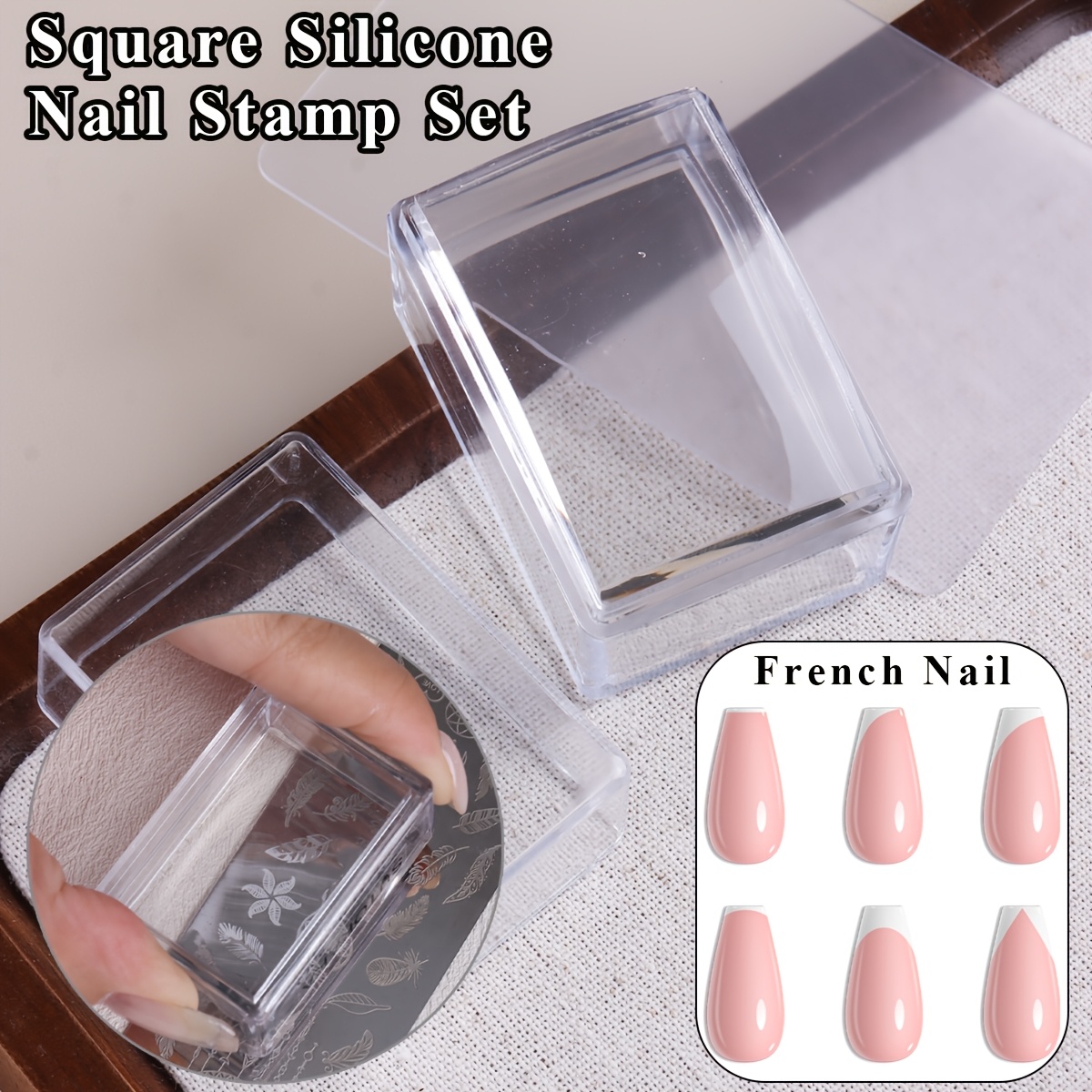 Square Clear Silicone Nail Sta - Nail Art Stamping Kit ulasan dan harga