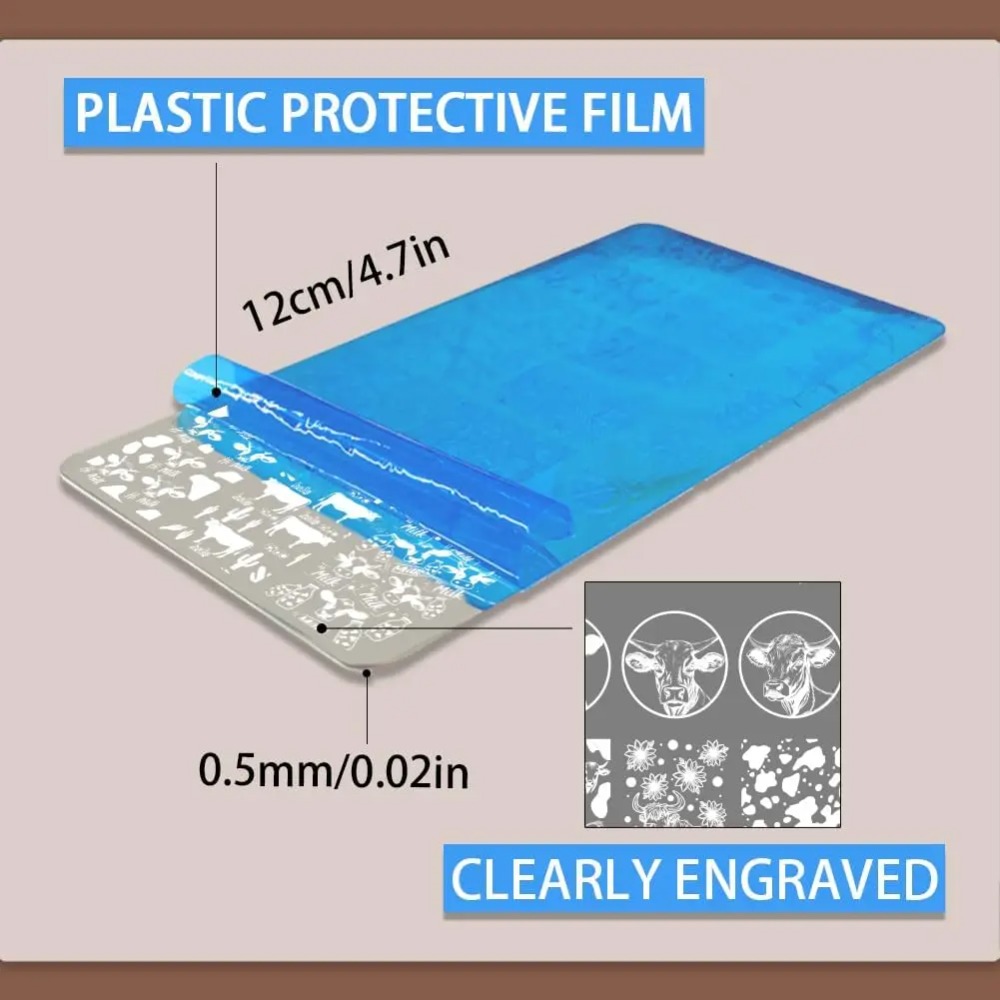 3pcs Cow-Theme Nail Stamping P - Nail Art Stamping Kit ulasan dan harga