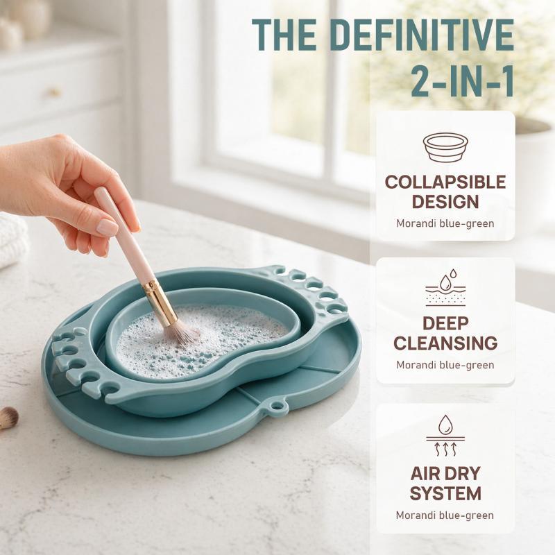 Collapsible Silicone Washing B - Beauty Makeup Brushes ulasan dan harga