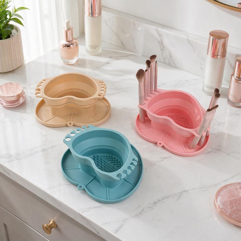 Collapsible Silicone Washing B - Beauty Makeup Brushes ulasan dan harga