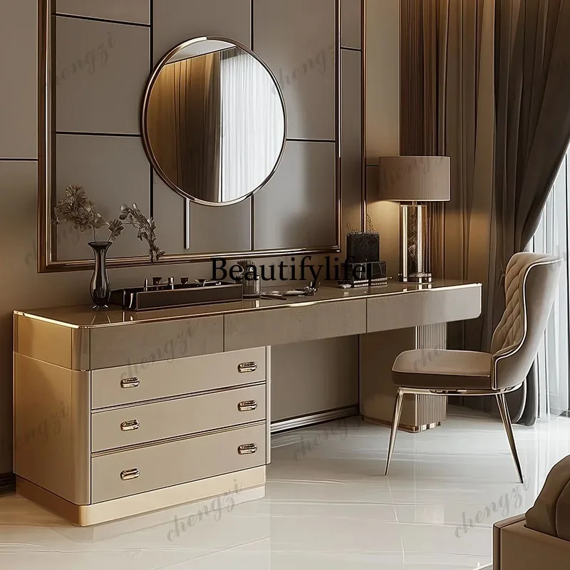 E182 Full Set Wooden Vanity Ta - Beauty Makeup Vanity Set ulasan dan harga