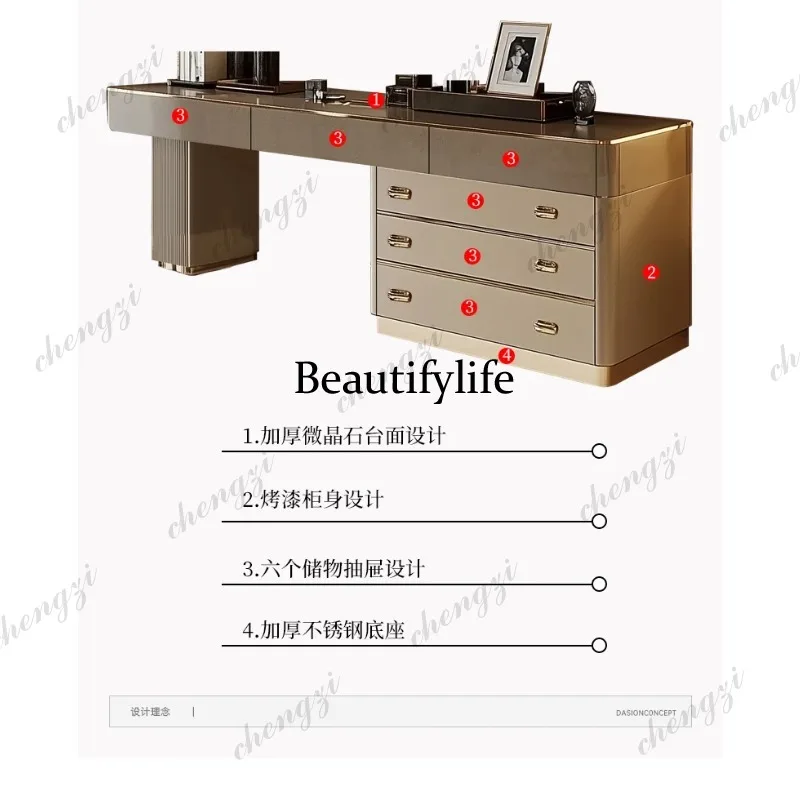 E182 Full Set Wooden Vanity Ta - Beauty Makeup Vanity Set ulasan dan harga