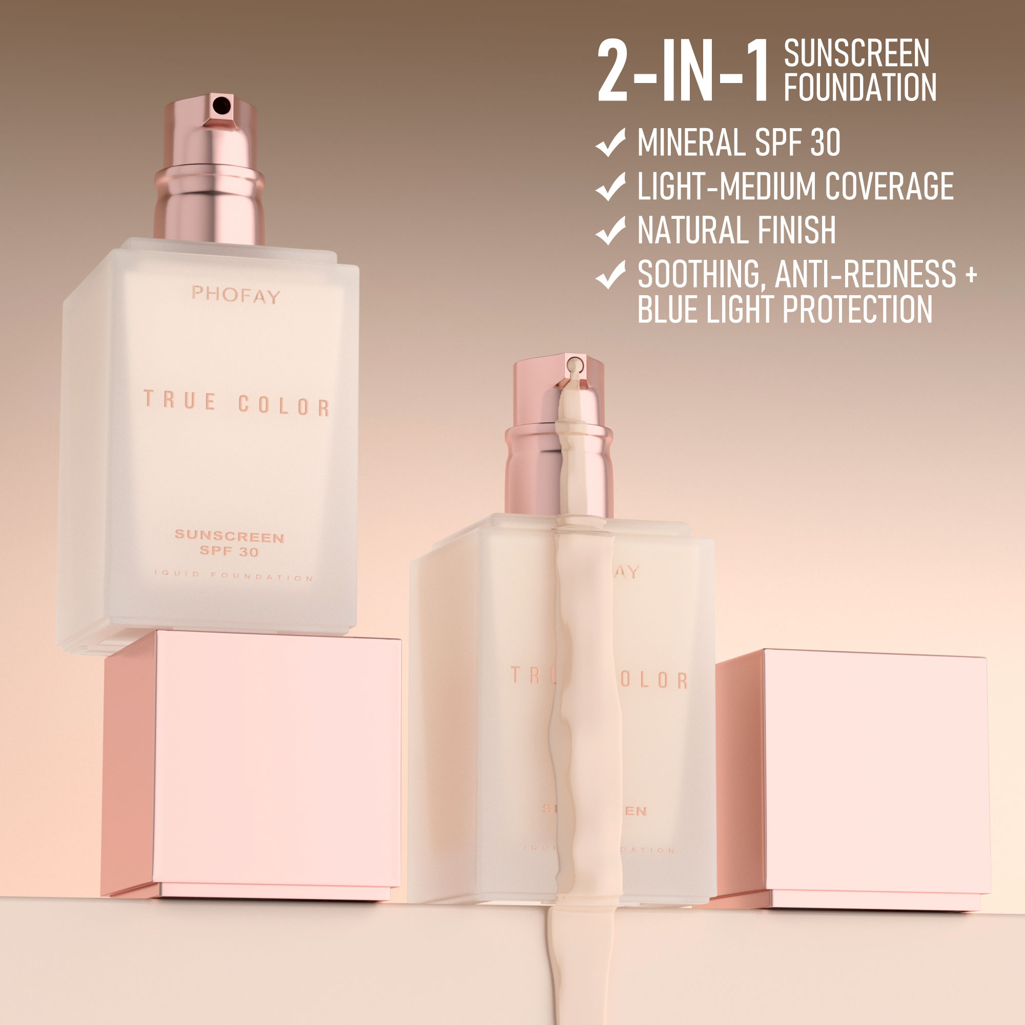 4 In 1 Foundation Long-wearing - Concealer Full Coverage ulasan dan harga