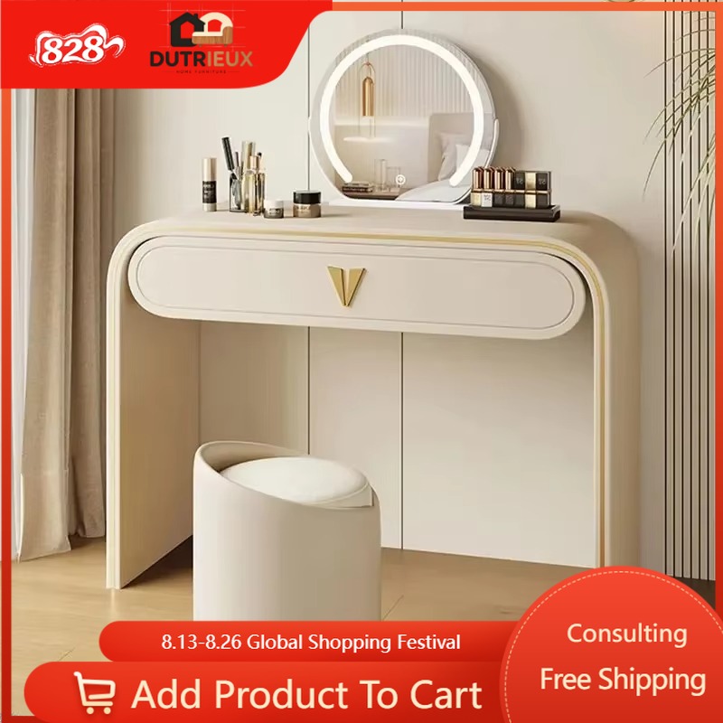 Full Set Wooden Vanity Table S - Beauty Makeup Vanity Set ulasan dan harga