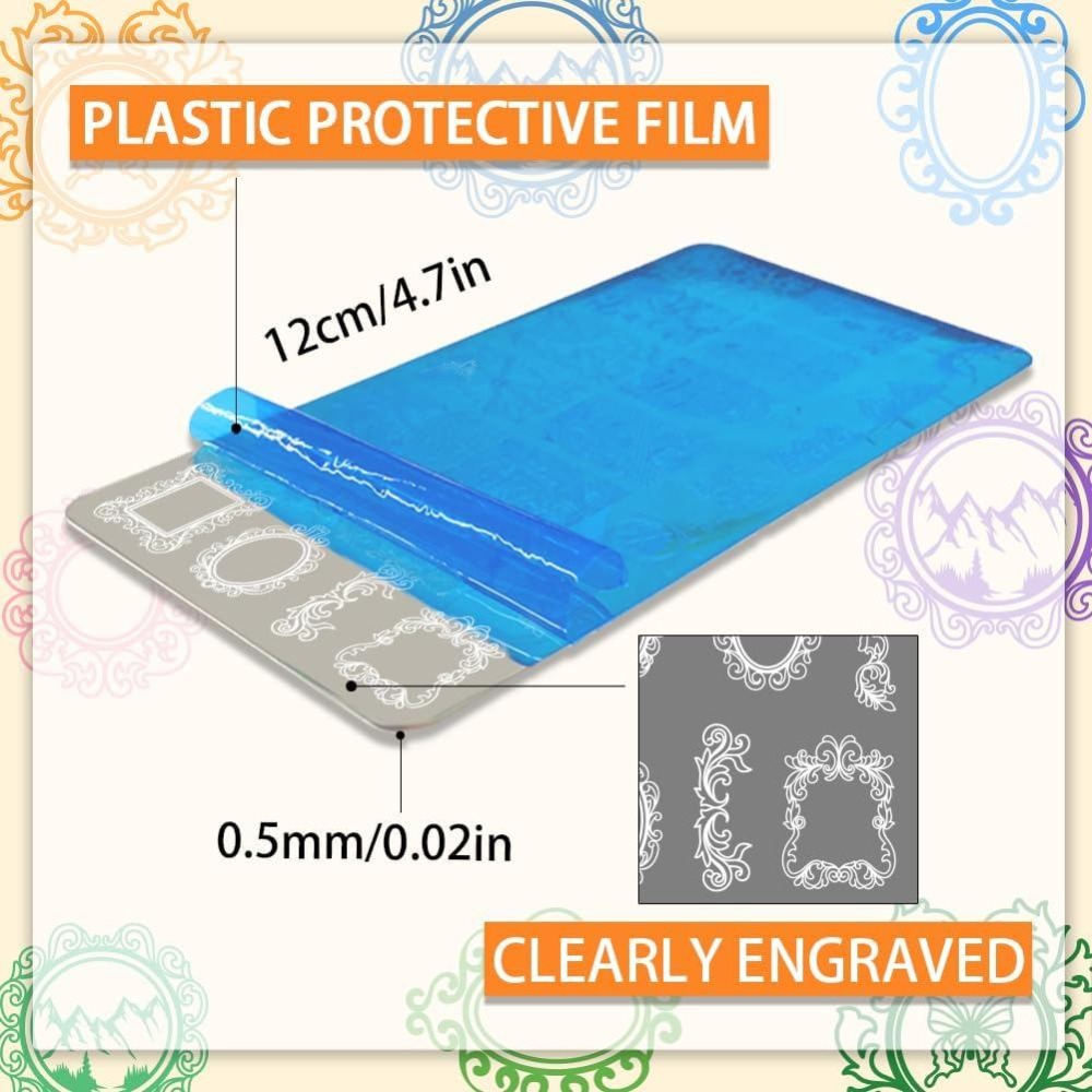 3pcs Vintage Picture Frame Nai - Nail Art Stamping Kit ulasan dan harga