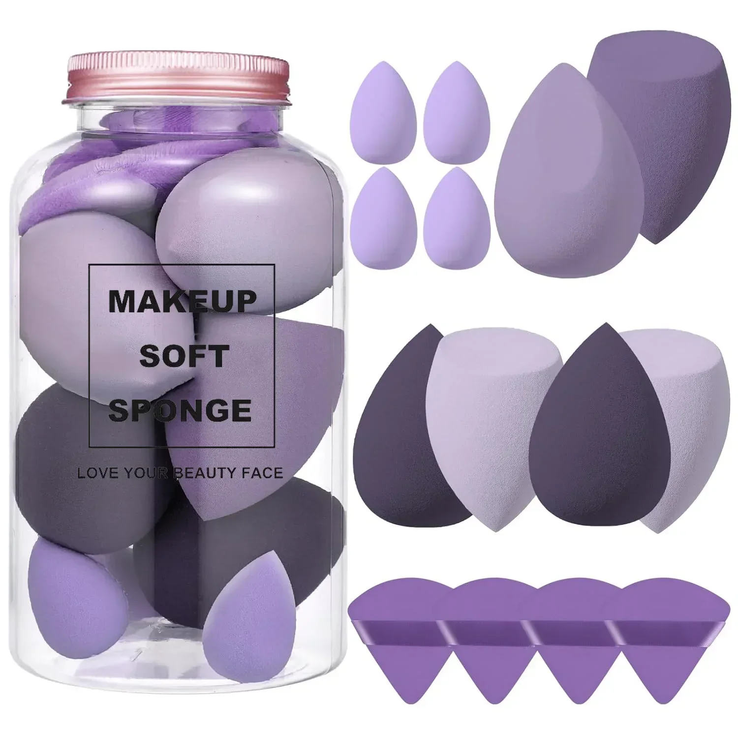 12/14Pcs Makeup Sponge Blender - Beauty Makeup Egg ulasan dan harga
