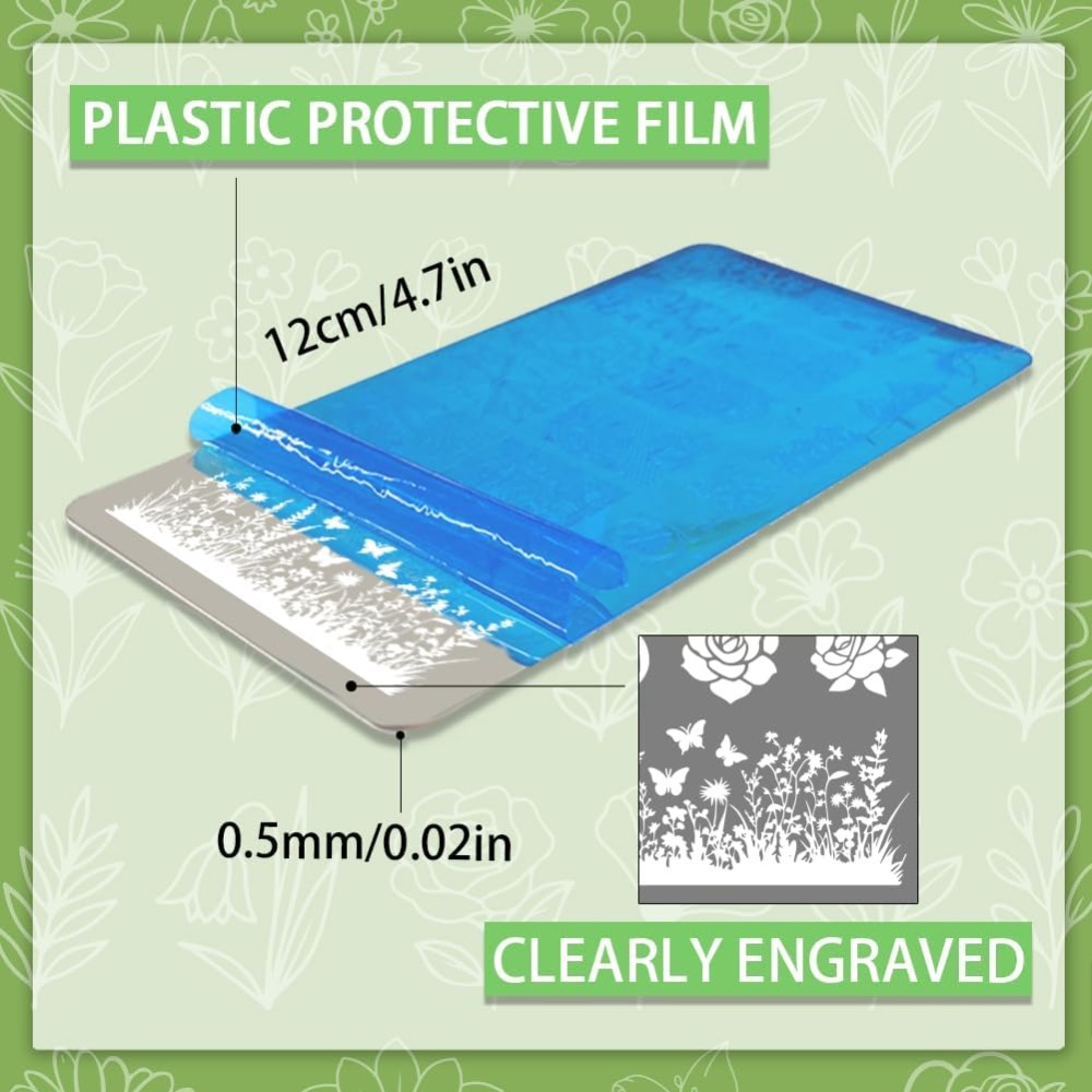 3pcs Flower Leaf Nail Stamping - Nail Art Stamping Kit ulasan dan harga