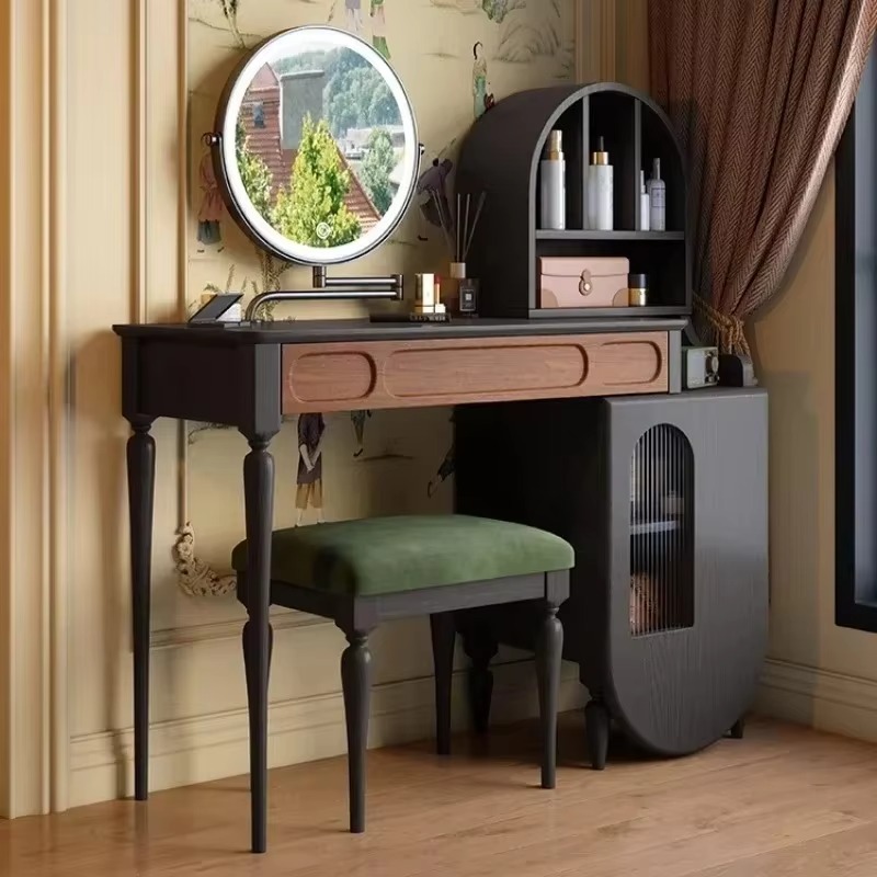 Italian Black Vanity Table Dra - Beauty Makeup Vanity Set ulasan dan harga