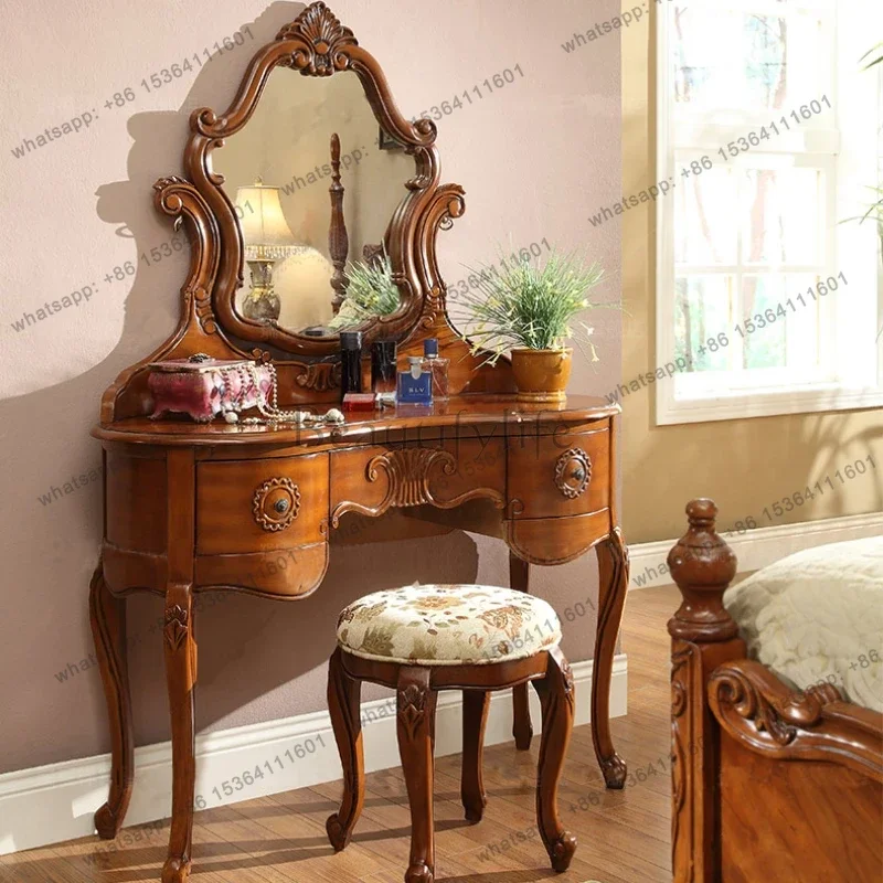 yj9 Brown Storage Vanity Table - Beauty Makeup Vanity Set ulasan dan harga