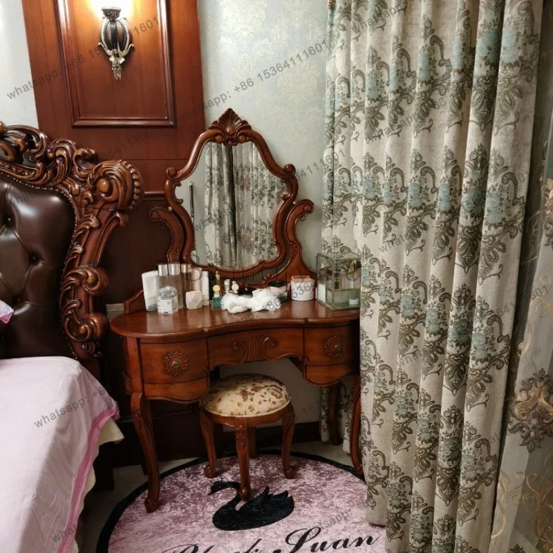 yj9 Brown Storage Vanity Table - Beauty Makeup Vanity Set ulasan dan harga