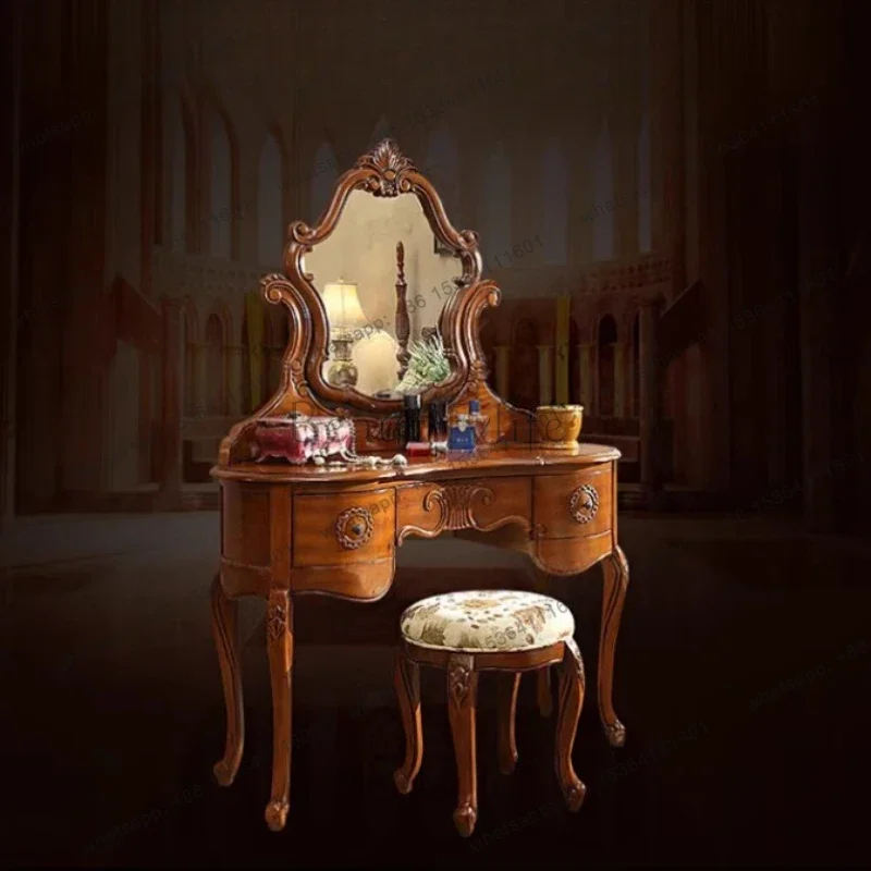 yj9 Brown Storage Vanity Table - Beauty Makeup Vanity Set ulasan dan harga