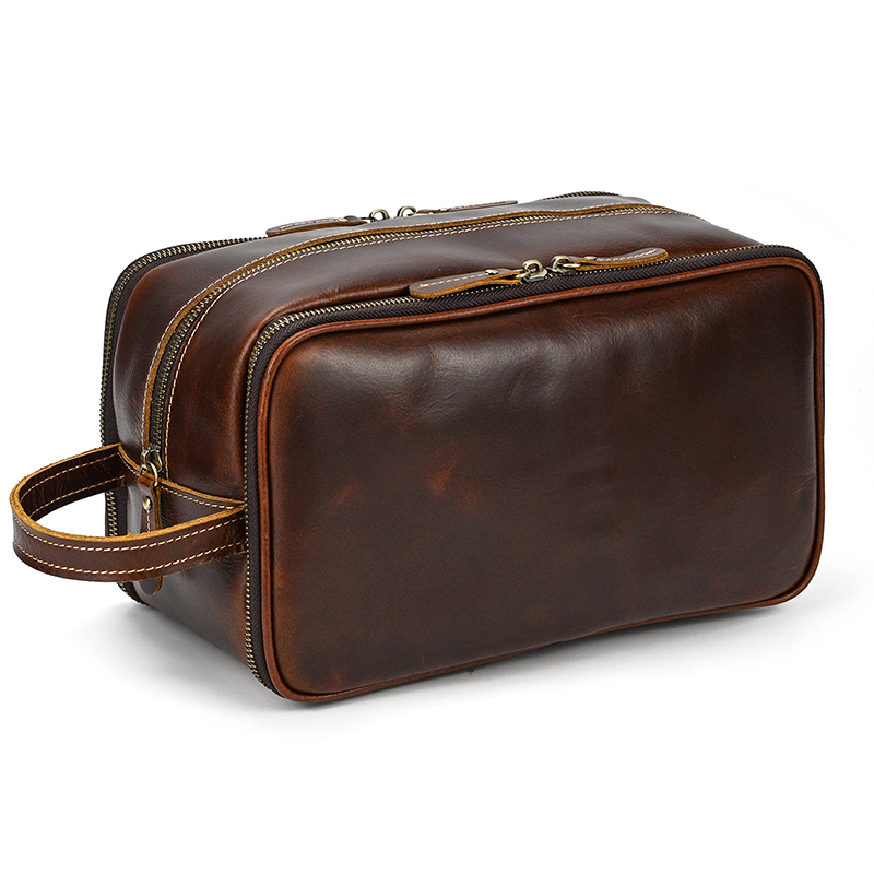 Cowhide Toiletry Bag Men Leath - Beauty Makeup Supply ulasan dan harga