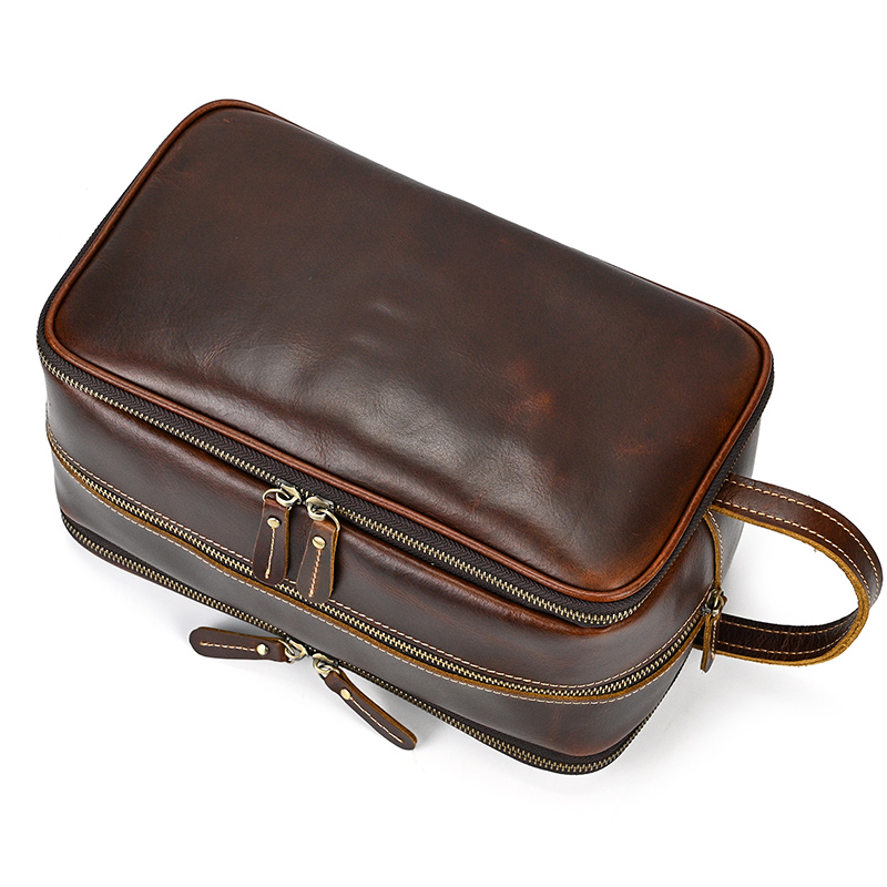 Cowhide Toiletry Bag Men Leath - Beauty Makeup Supply ulasan dan harga