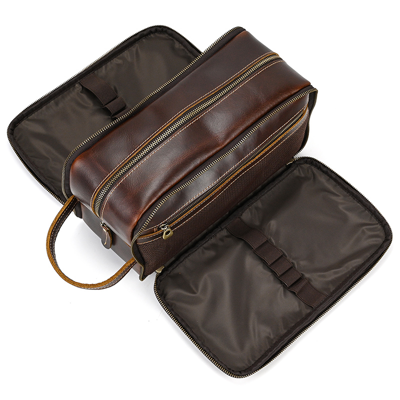 Cowhide Toiletry Bag Men Leath - Beauty Makeup Supply ulasan dan harga