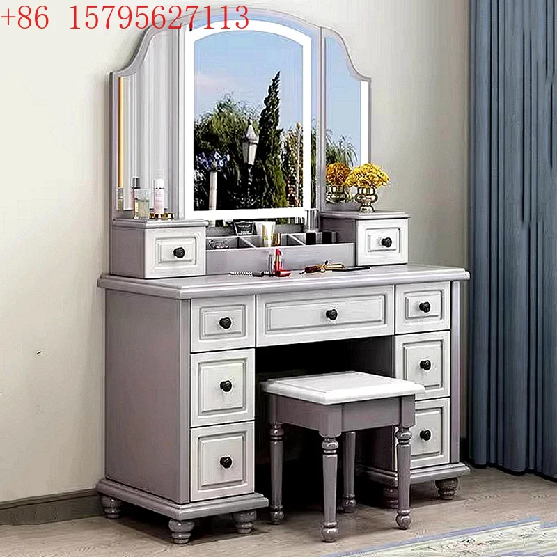 Full Set Aesthetic Vanity Tabl - Beauty Makeup Vanity Set ulasan dan harga