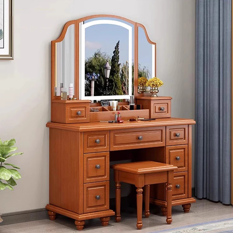 Full Set Aesthetic Vanity Tabl - Beauty Makeup Vanity Set ulasan dan harga