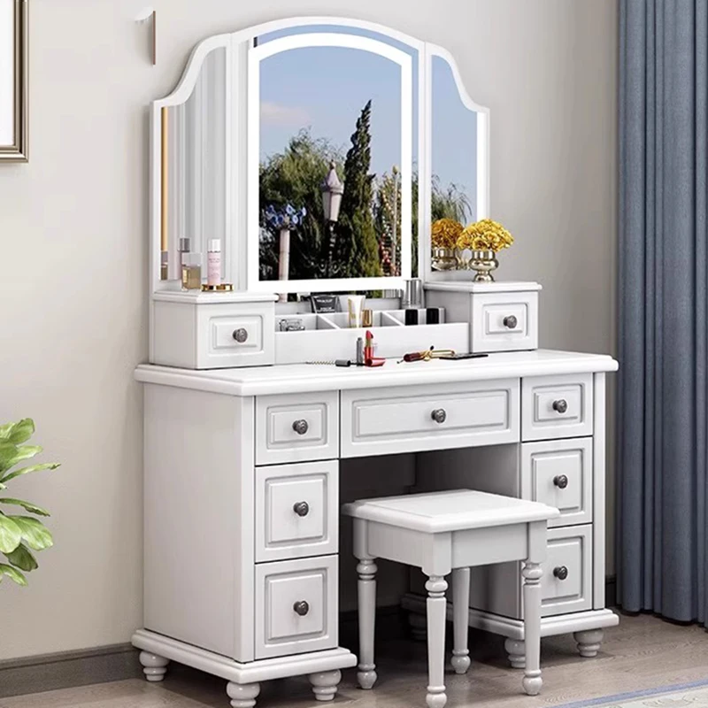 Full Set Aesthetic Vanity Tabl - Beauty Makeup Vanity Set ulasan dan harga