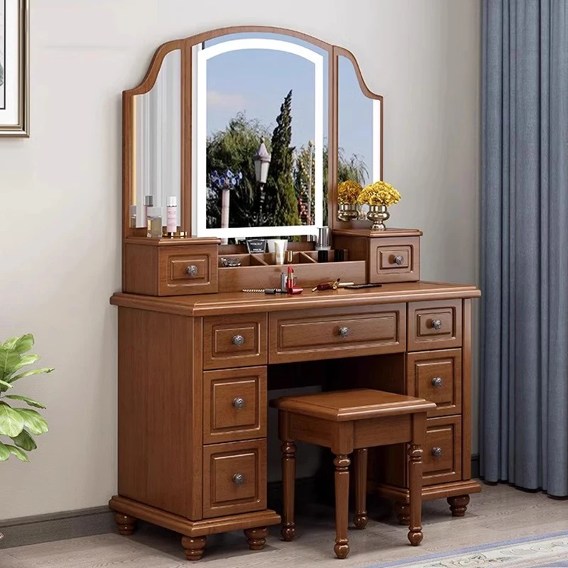 Full Set Aesthetic Vanity Tabl - Beauty Makeup Vanity Set ulasan dan harga