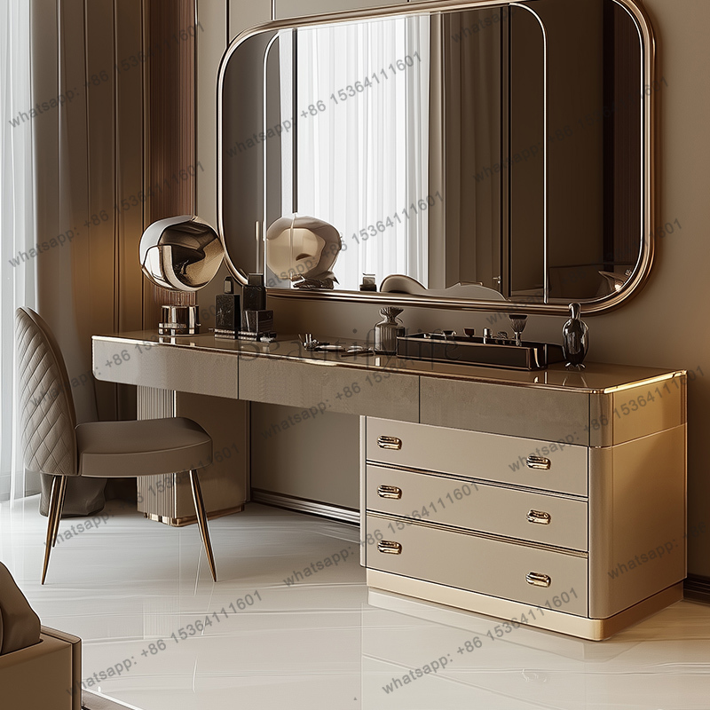 Full Set Wooden Vanity Table N - Beauty Makeup Vanity Set ulasan dan harga